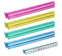 Mimoqk Mahjong Ensemble de support en acrylique, fonction poussoir intégré, organisateur multicolore transparent, lot d'accessoires de jeu pour dominos, train mexicain, idéal pour le divertissement