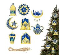 Mimoqk Moon Ornaments for Tree, 8 Pieces Castle Set, Double-Sided Home Decor with Intricate Design, Holiday Tree Ornaments with Material, Holiday Decorations, Moon Ornament for Bedroom