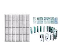 Mimoqk Moules Domino pour coulée en résine,Moules en résine Domino | Moule Domino Professionnel Silicone 28 Cavité - Moule professionnel pour domino en silicone avec points pour l'artisanat en résine