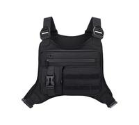 Mimoqk Multi Pocket Chest Bag, Men Running Vest Pack, Adjustable Strap Shoulder Bag with Quick Access Compartments, Lightweight Travel Gear, Outdoor Workout Gym Hiking Fishing Picnic Office Use