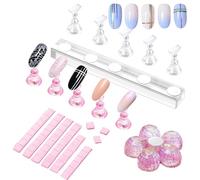 Mimoqk Nail Stand, Magnetic Practice Organizer, False Nail Holder with Display Stand, Manicure Tool for Women, Art Supplies, Nails Holder for Vanity Table Photography Collection