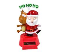 Mimoqk Ornement pour Tableau de Bord Auto - Statuette Animée Solaire Cerf Père Noël Girouette - Accessoires Intérieur Auto, Poupées Collection Mignonnes pour Berline Pickup