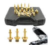 Mimoqk Outils AC pour Automobile connecteur en cuivre, Outils de réparation | 77 adaptateurs de test de fuite de ligne clim auto pour SUV camping-car berline pick-up maison garage