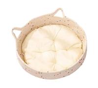 Mimoqk Panier Rond pour Chat,Lit Rond pour Chats Et Petits Chiens Nid Doux - Anti-Dérapant Griffoir Décoration Intérieure Extérieur Apartment Calin Chaton Chiot