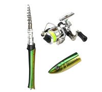Mimoqk Pen Fishing Rod, Foldable Pen Rod, Pocket Fishing Pole, Rod and Reel Combo, Compact Fishing Rod, Foldable Pen Fishing Rod and Reel Combo, Perfect for River, Sea, and Lake Fishing