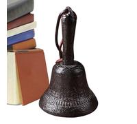 Mimoqk Petite Cloche | Cloche D'école en Fonte | Décoration Sonnette Vintage Portable pour Sonner Attirer L'attention Service | Cloches pour Classe Entrée Porte D'entrée