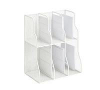 Mimoqk Porte-documents pour table | Double niveau métal gain d'espace | Porte-documents vertical de bureau | Pour cahier papier document courrier classeur bureau à domicile école salle de classe
