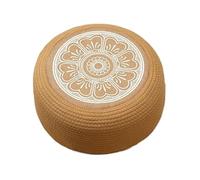 Mimoqk Pouf d'extérieur rond tressé pour jardin et terrasse | Coussin d'assise pour salon, environnement côtier, piscine et extérieur