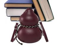 Mimoqk PU Leather Sling, Vintage Style with Calabash Design, Compact Bag with Adjustable Strap, Women Shoulder Bag, Retro Leather Purse for School Gym Travel Work Office Daily