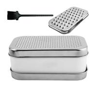 Mimoqk Râpe à fromage | Ustensile de Cuisine Manuel en Acier Inoxydable,Râpe à légumes avec récipient - pour fruits, oignons, patates, gingembre, concombres, carottes, préparation repas, maison,