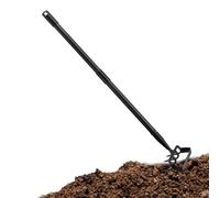 Mimoqk Râteau de jardin - Hachette et cultivateur à main avec long | Outil de jardinage pour desserrer la terre, creuser