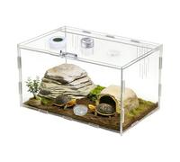 Mimoqk Reptile Terrariums, 360-Degree Display Habitat, Reptile Terrarium with Comfortable Design, Isolation Habitat for Small Pet Animals, Enthusiasts Indoor Outdoor Home, Glass Enclosure for Home