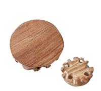 Mimoqk Rustic Pedestal Stand, Non-Slip Holder, Wooden Display Riser, Indoor Home Kitchen Decor Piece, Apartment Living Room Desk Organizer, Table Gear for Tea Set, Jewelry, Crafts