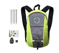 Mimoqk Sac à dos lumineux LED | Ensemble d'alpinisme à 4 signaux DEL | disponible avec bandes réfléchissantes,Sac haute visibilité avec clignotant, sac rechargeable USB pour une conduite en toute
