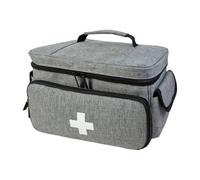 Mimoqk Sac de rangement imperméable pour infirmière, gris, Voir description | Organisateur de médicaments, sac de rangement étanche pour pharmacie, organisateur de pharmacie de voyage pour un accès