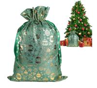 Mimoqk Sacs De Noël Moyens,Fournitures De Fête À Cordon En Toile De Jute Avec Feuille Dorée - Pochette De Bonbons Pour Noël,Pour Halloween Thanksgiving Nouvel An Soirée Adultes Famille Amis