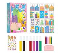 Mimoqk Scratch Painting for Kids, Scratch Painting Kit, Squeegee Art Kit, Kids Paint Kit, Rainbow Dot Scratch Set, Educational Scratch Painting Notebook and Squeegee Art
