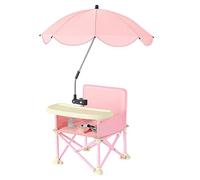 Mimoqk Siège surélevé pliable, siège surélevé de voyage - Rehausseur de chaise avec sangles de sécurité, Siège de voyage portable avec plateau amovible pour de 6 à 36 ans
