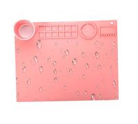 Mimoqk Silicone Painting Mat, Detachable Cup Craft, Reusable Art Table Protector with Spill Compartments, Painting Crafting Mat for Watercolor Projects, Art Activity Pad, for Artist
