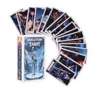 Mimoqk Skeleton Tarot Cards, Spiritual Fortune Deck, 78-Piece Tarot Set, Divination Guidance Tool Deep Connection Tarots Cards for Beginners Men Women Travel Home Meditation Camping Party