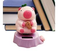 Mimoqk Solar Figurine, Capybara Dashboard Ornament, Car Decoration, Cute Swinging Animal Display, Automatic Sunlight Motion Toy for Driver SUV RV Trailer Tractor Bookshelf Balcony