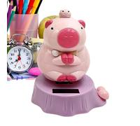 Mimoqk Solar Figurine, Capybara Dashboard Ornament, Car Decoration, Cute Swinging Animal Display, Automatic Sunlight Motion Toy for Driver SUV RV Trailer Tractor Bookshelf Balcony