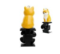 Mimoqk Statue de Chien | Sculpture de Moto avec lumière LED, Figurine d'animal à énergie éolienne, pour Moto, vélo, Scooter, Cyclisme en Plein air, Guidon, équitation de Nuit, Femme et