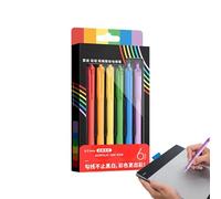 Mimoqk Stylos Couleur Pointe Fine | Lavables 0,7 mm 6 Couleurs Rétractables - Stylos à pointe fine colorés,pour journaling écriture peinture à l'eau dessin et esquisses
