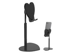 Mimoqk Support de Tablette de Bureau, Support de téléphone Portable en Forme de cœur | Support de téléphone Portable pour Tablette paresseuse en Forme de cœur en métal | Support de téléphone