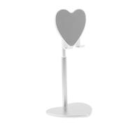 Mimoqk Support de Tablette de Bureau, Support de téléphone Portable en Forme de cœur - Support de trépied pour téléphone Portable Heart en métal - Support de téléphone télescopique réglable pour