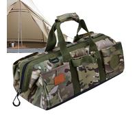 Mimoqk Tent Stake Bag, Ground Stakes Storage with Divider Plate, Foldable Ground Peg Container with Material and Compact Design, Outdoor Organizer for Fence, Lawn, Yard, Garden, Camping, Hiking