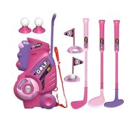Mimoqk Toddler Golf Set, Portable Golf Club Toy, Sports Training Kit, Colorful Lightweight Clubs, Rolling Cart Storage for Kids Parties and Learning Fun, 8.66x5.31x14.37 inches