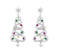 Mimoqk Tree Earrings - Rhinestone Jewelry, Tree Earrings Stud, Elegant Crystal Fashion Accessory, Shiny Statement Ear Studs for Women, for Ladies Parties Celebrations Events