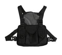 Mimoqk Vest Bag, Chest Pouch, Adjustable Shoulder Straps Organizer, Quick-Access Zippered Storage, Breathable Mesh Backing for Running Fishing Outdoor Sports, 11.02 x 9.06 x 0.79 inches