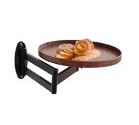 Mimoqk Wall Mounted Table, Rotating Bedside Table, Retractable Floating Desk, Fold Down Wall Stand, Space Saving Mount with Adjustable Features for Home and Workplace, 2.75-16.93in