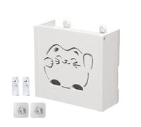 Mimoqk WiFi Router Storage Box, Hollow Wall Mounted Storage Rack, No Drilling Required, Space Saving WiFi Box Ideal for TV Set Top Boxes and Remote Controls, Modern Home Organization Solution