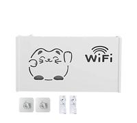 Mimoqk WiFi Router Storage Box, Hollow Wall Mounted Storage Rack, No Drilling Required, Space Saving WiFi Box Ideal for TV Set Top Boxes and Remote Controls, Modern Home Organization Solution