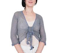 Mimosa Boléro au crochet pour femme à paillettes ou uni en dentelle super extensible avec filet de poisson à nouer à la taille Boléro Cardigan ouvert pour UK 6-28