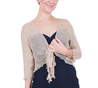 Mimosa Boléro au crochet pour femme à paillettes ou uni en dentelle super extensible avec filet de poisson à nouer à la taille Boléro Cardigan ouvert pour UK 6-28
