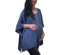 Mimosa Cardigan chaud en tricot pour femme de maternité avec col en V et boutons latéraux Taille unique, denim, taille unique