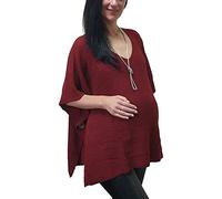 Mimosa Cardigan chaud en tricot pour femme de maternité avec col en V et boutons latéraux Taille unique, bordeaux, taille unique