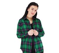 Mimosa Chemise de maternité en flanelle 100 % coton à carreaux, style décontracté, taille 36-44, Vert/bleu marine, 42