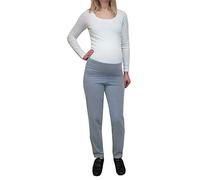 Mimosa Grossesse Femmes Pantalon de Maternité Yoga Riche en Coton Doux et Léger (Large, Gris)