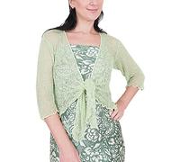 Mimosa Mesdames Femme Boléro au Crochet Briller en Dentelle Plaine Etendue Résille Cardigan Haussement D'épaules (Taille Unique, Apple Green)