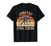 Mimothy Feral Legend Raccoon Seattle Meme Retro Sunset T-Shirt Graphique avec Valeur