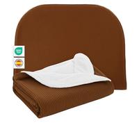 MIMUSELINA Couverture Bebe Naissance Hiver 90x70cm | Plaid Bebe Doux et Léger pour Lit Bébé et Poussette | Couverture Enfant Coton avec Intérieur Chaud | Fabriqué en Espagne | Espresso