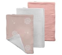MIMUSELINA Lingette Bebe Lavable - Debarbouillette Bebe Lingettes Multifonction d'allaitement en 100% Coton, Carre Bebe Change, 3 chiffons 30x21 cm (Wish)
