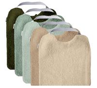 MIMUSELINA Lot de 5 Bavoirs Bebe Imperméables Réutilisables en Coton Premium avec Élastique au Cou | grand Bavoir Enfant BLW en Éponge Imperméable | Puericulture Bébé | Fabriqué à la Main en Espagne