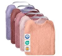 MIMUSELINA Lot de 5 Bavoirs Bebe Imperméables Réutilisables en Coton Premium avec Élastique au Cou | grand Bavoir Enfant BLW en Éponge Imperméable | Puericulture Bébé | Fabriqué à la Main en Espagne