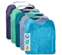 MIMUSELINA Lot de 5 Bavoirs Bebe Imperméables Réutilisables en Coton Premium avec Élastique au Cou | grand Bavoir Enfant BLW en Éponge Imperméable | Puericulture Bébé | Fabriqué à la Main en Espagne